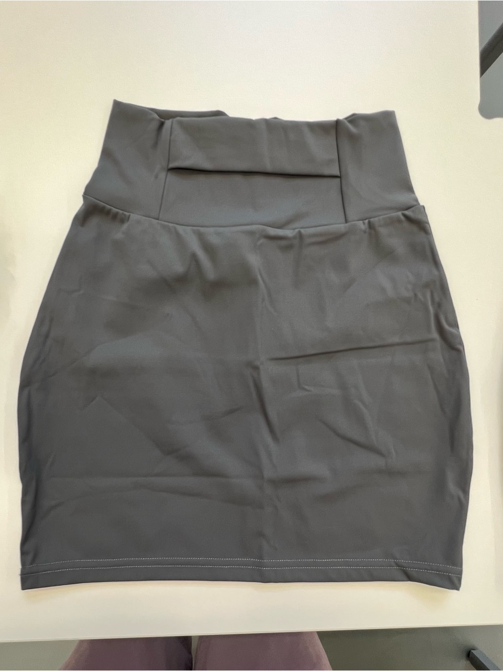 OQQ High-Waist Size Small Bodycon Mini Skirt - Black& Gray - Picture 6 of 8